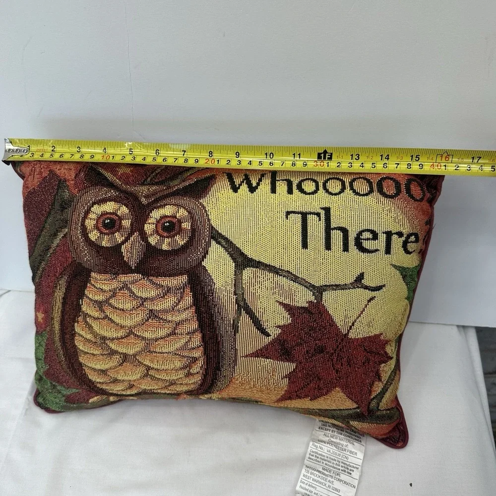 Owl Tapestry Decorative Throw Couch Pillow - Brown 